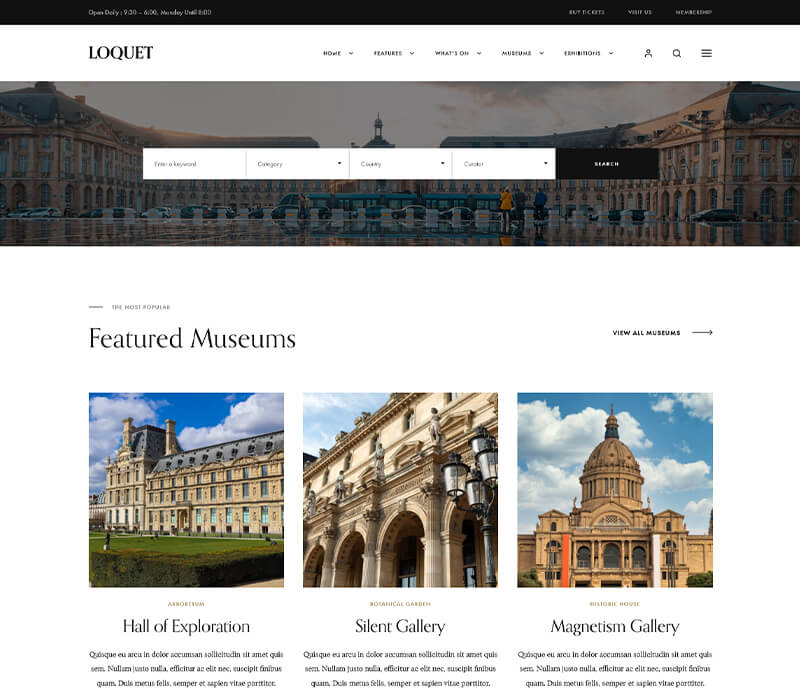 Home -Directory 3 - Museum Theme
