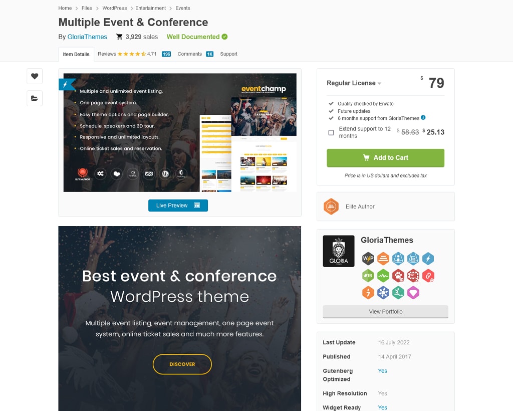 Website for sale of tickets create in wordpress