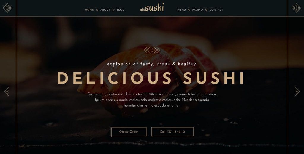 AleSushi for Best WordPress Asian Food & Sushi Themes