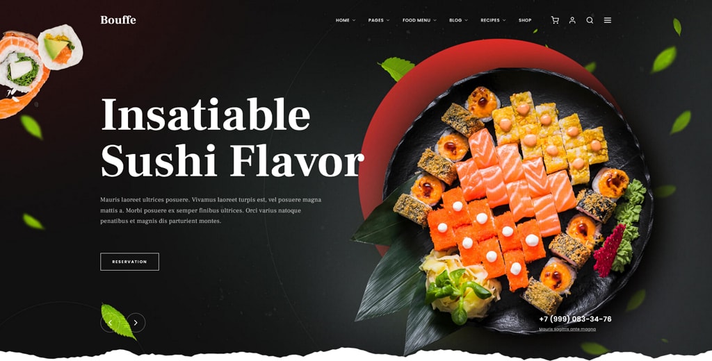 Bouffe for Best WordPress Asian Food & Sushi Themes
