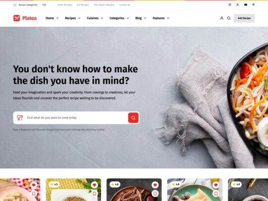 Platea Recipe Theme