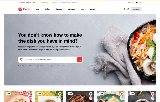 Platea Recipe Theme