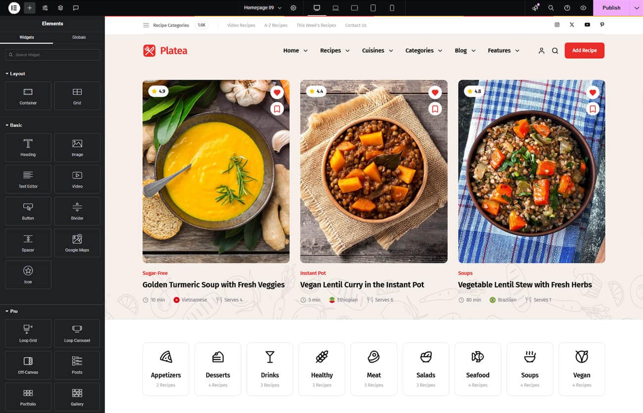Platea WordPress Recipe Theme