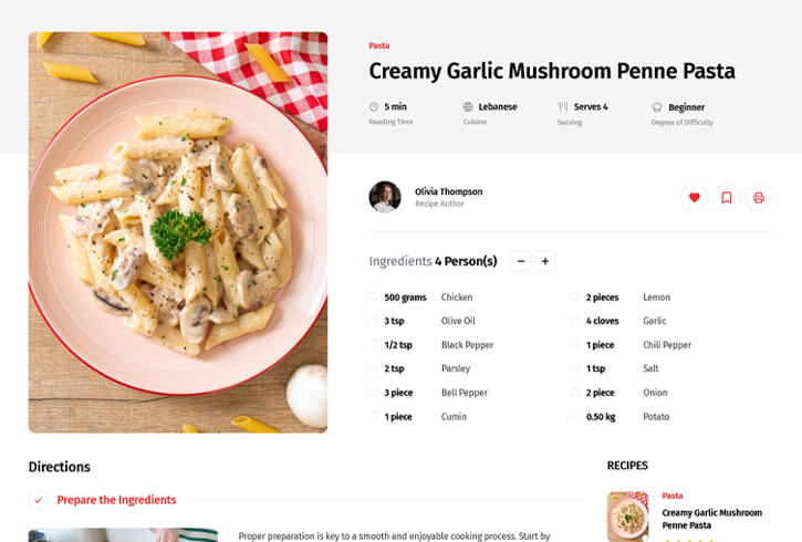 Create Stunning Recipe Singles