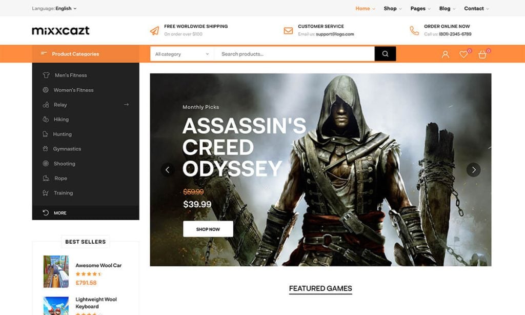Mixxcazt Games WooCommerce Themes
