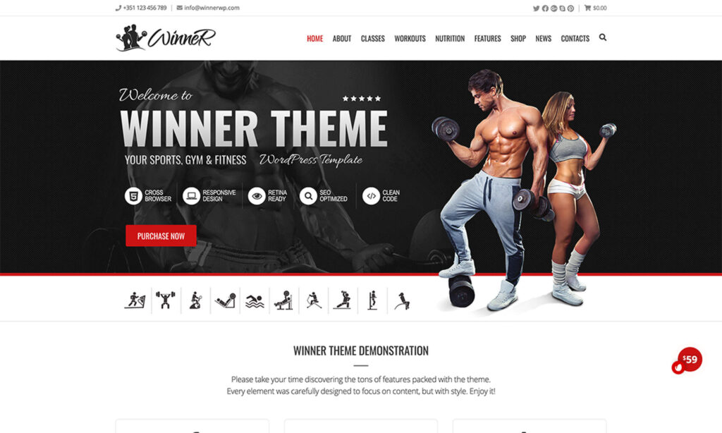 Winner Fitness Gym Themes