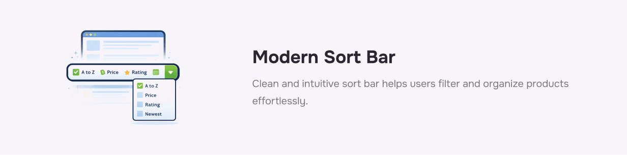 Modern Sort Bar