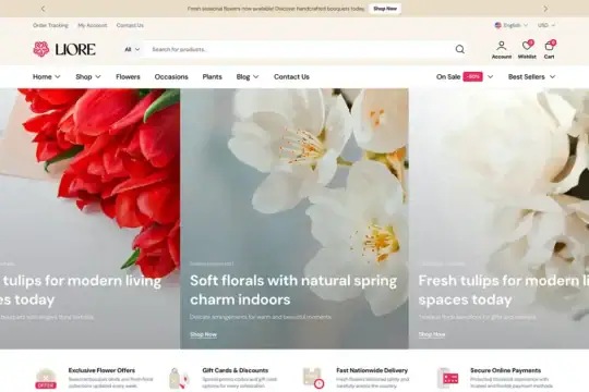 Liore - Florist & Flower Shop WooCommerce WordPress Theme